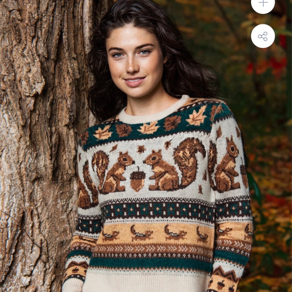 Squirrel nut sweater, fall sweater XL